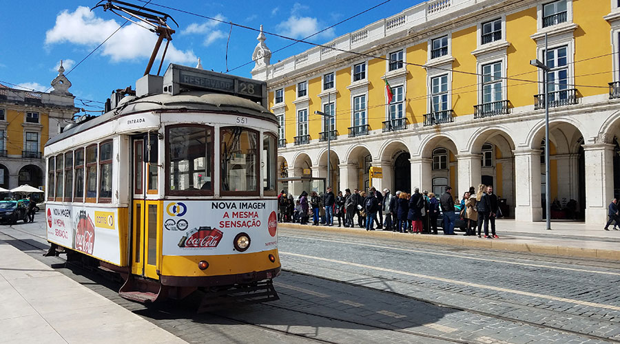 Street Car Lisbon Portugal